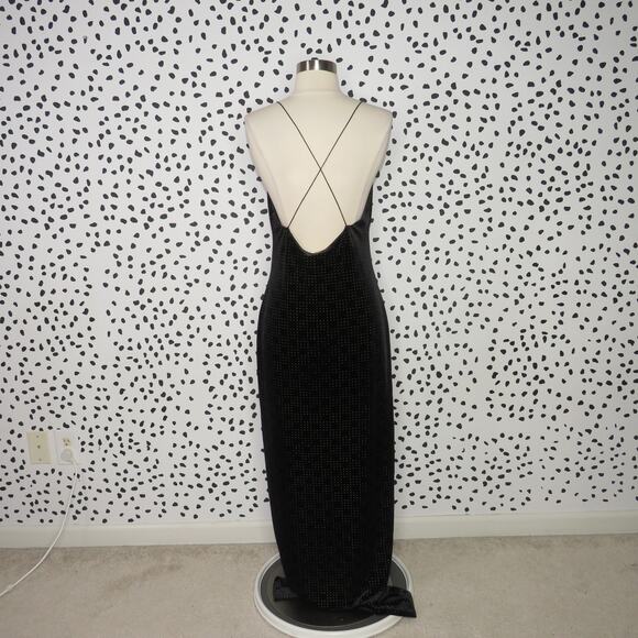 House of Harlow 1960 x Revolve Black Velvet Rae Crisscross Back Slip Dress - Picture 7 of 11
